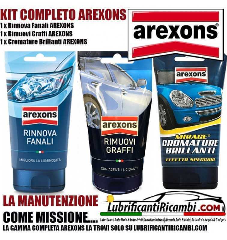 Kit Arexons 3Pz Auto Moto Rinnova Fanali Rimuovi Graffi Cromature Brillanti