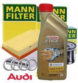Comprar Castrol EDGE Professional LL 03 5W-30 Kit de corte de aceite de motor 5lt + filtros Mann - Audi A1 (8X) 2.0 TDI | 10-...