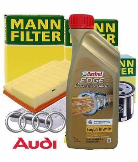 Comprar Castrol EDGE Professional LL 03 5W-30 Kit de corte de aceite de motor 5lt + filtros Mann - Audi A4 (8D, B5) 2.5 TDI V...