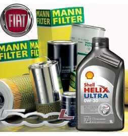 Kit tagliando olio motore 5lt Shell Helix Ultra ECT C2/C3 0W-30 + Filtri Mann Filter-Fiat 500 L 1.6 D MultiJet /12-