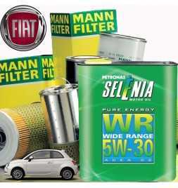 Achetez Kit de coupe d'huile moteur 3lt SELENIA WR PURE ENERGY 5W-30 ACEA C2 + Mann Filtres filtrants-Fiat Nuova 500 (150) 1....