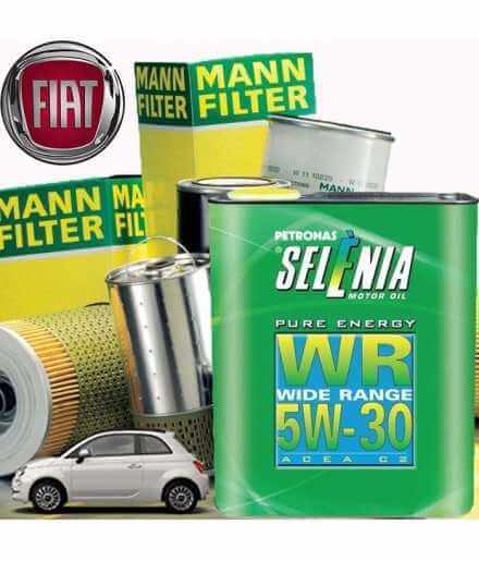Buy Engine oil 3lt SELENIA WR PURE ENERGY 5W-30 ACEA C2 + filters Mann Filter-Fiat Nuova 500 (150) 1.3 JTD 16V | 07- auto par...