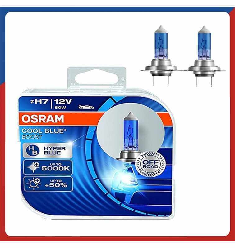 12V 100/90W 5000k Coppia Lampade Lampadine OSRAM COOL BLUE BOOST H4 P43t 50% 