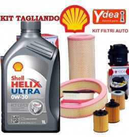 Buy Engine oil change 0w-30 Shell Helix Ultra Ect C2 and Filtri A3 III (8V) 1.6 TDI 77KW / 105CV (mot.CLHA) auto parts shop o...