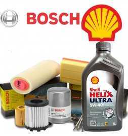 Buy 5w40 Shell Helix Ultra oil change and Bosch GIULIETTA 2.0 JTDm 125KW / 170CV Filters (engine 940A4.000) auto parts shop o...