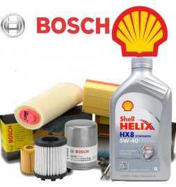 Buy Oil change 5w40 Shell Helix HX8 and Bosch GRANDE PUNTO Filters (199) 1.3 MJ 55KW / 75HP (mot.199A2.000) auto parts shop o...
