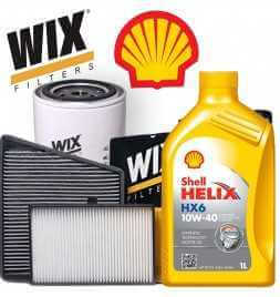 Buy Oil change 10w40 Shell Helix HX6 and Filters Wix PANDA II (169) (2003-2011) 1.3 MJ, 1.3 MJ 4X4 55KW / 75HP (mot.169A1.000...