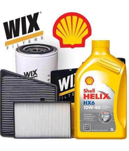 Comprar Cambio de aceite 10w40 Shell Helix HX6 y Filtros Wix PANDA II (169) (2003-2011) 1.3 MJ, 1.3 MJ 4X4 55KW / 75HP (mot.1...