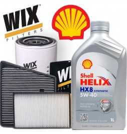 Buy Oil change 5w40 Shell Helix HX8 and Filters Wix Q2 (GA) 2.0 TDI 110KW / 150CV (mot.DCYA) auto parts shop online at best p...