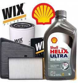 Comprar 5w40 Cambio de aceite Shell Helix Ultra y filtros Wix DOBLO \ '(119) / DOBLO ' CARGO (223) 1.3 MJ 51KW / 70HP (mot.18...