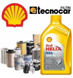 Comprar Cambio de aceite de motor serie PANDA III 0.9 4X4 III 10w40 Shell Hx6 y 4 filtros Tecnocar para cod mot 312A2000 de 0...
