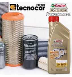 PUNTO EVO TURBO ABARTH cambio olio 5w30 Castrol Edge Professional LL 04 e 4 filtri Tecnocar per cod mot 955A8000 dal 07/08