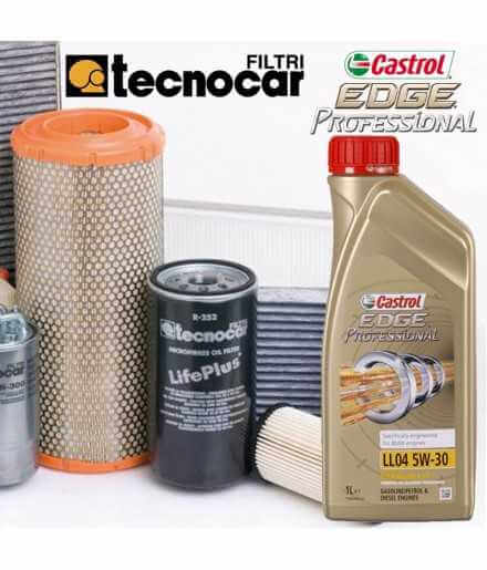 Buy CLIO III 1.2 16V III series oil change 5w30 Castrol Edge Professional LL 04 and 4 Tecnocar filters for cod mot D4F740 fro...