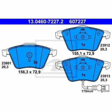 Buy ATE Brake Pad Set, disc brake 13.0460-7227.2 auto parts shop online at best price
