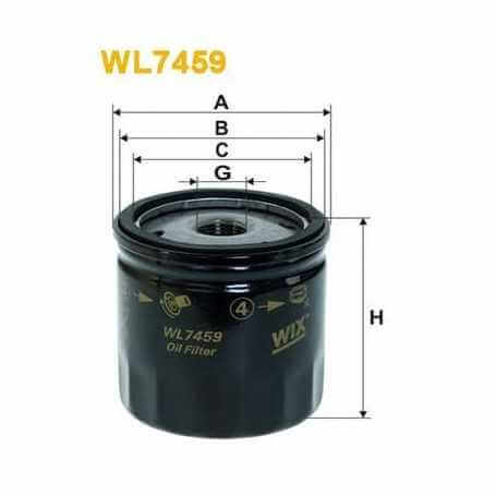Filtro olio WIX FILTERS codice WL7459