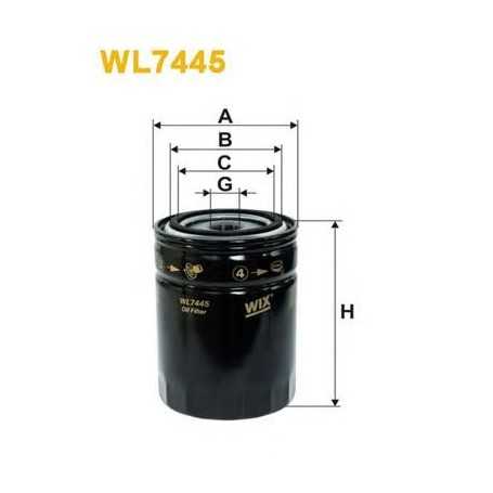 Filtro olio WIX FILTERS codice WL7445
