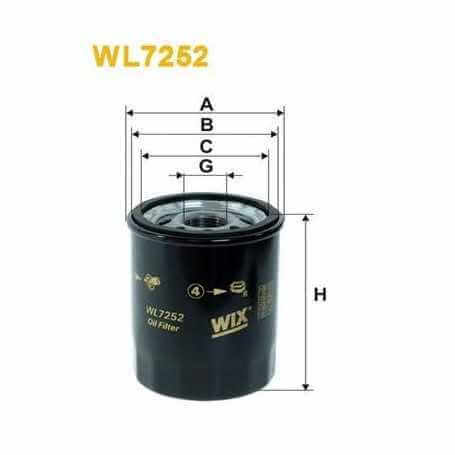 Filtre à huile WIX FILTERS code WL7252