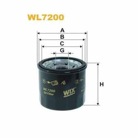 WIX FILTERS oil filter code WL7200