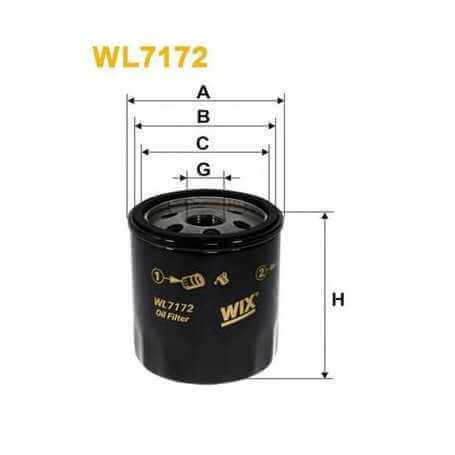 Filtro olio WIX FILTERS codice WL7172