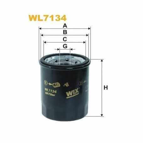 WIX FILTERS oil filter code WL7134