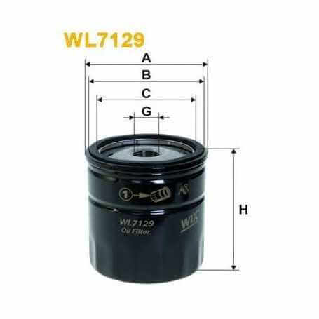 Filtro olio WIX FILTERS codice WL7129