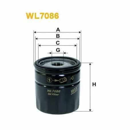 Filtre à huile WIX FILTERS code WL7086