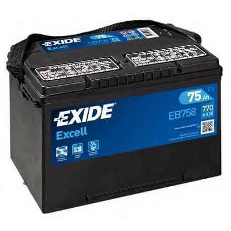 EXIDE starter battery code EB758