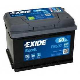 Car battery Exide Excell 60AH 540 starting 12V EB602 positive right