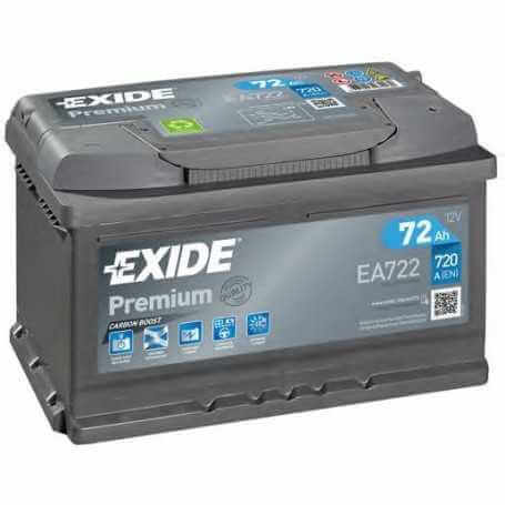 EXIDE starter battery code EA722