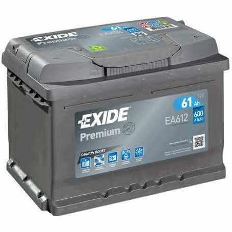 EXIDE starter battery code EA612