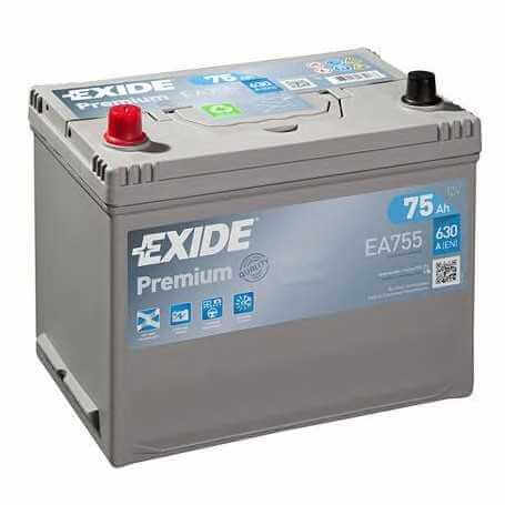 EXIDE starter battery code EA755