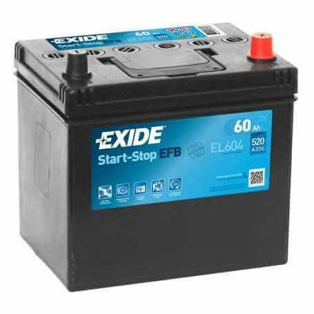 EXIDE starter battery code EL604