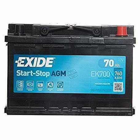 EXIDE starter battery code EK700