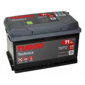 Comprar Batería de arranque código TUDOR TB712 71 AH 670A  tienda online de autopartes al mejor precio