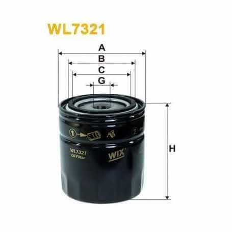 WIX FILTERS filtro de aceite código WL7475