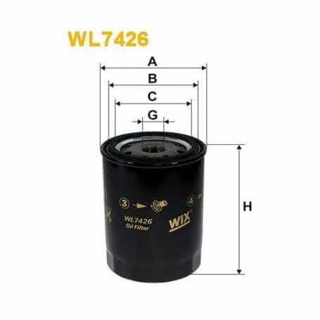 Filtro olio WIX FILTERS codice WL7078