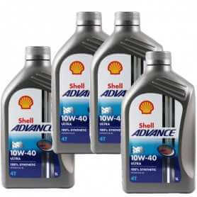 Achetez Shell Advance 4T Ultra 10W40 API SM Jaso MA2 - 100% synthétique - Nouvelle formule PurePlus 4 1 litre de lait  Magasi...