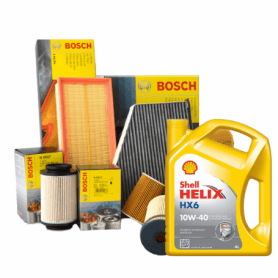 DOBLO Car Service (263) 3 filtros BOSCH F026402076 1457429256 F026400002 5LT 10w40 Helix Hx6 aceite de motor