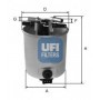 Buy UFI fuel filter code 24.025.01 auto parts shop online at best price