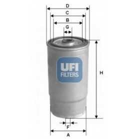 Filtre à carburant UFI code 24.122.00