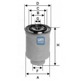 Filtro carburante UFI codice 24.366.00