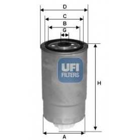 Filtro carburante UFI codice 24.529.00