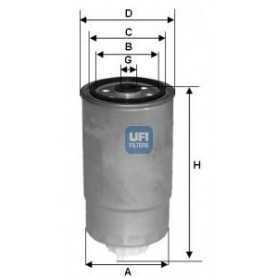 Filtro carburante UFI codice 24.H2O.02