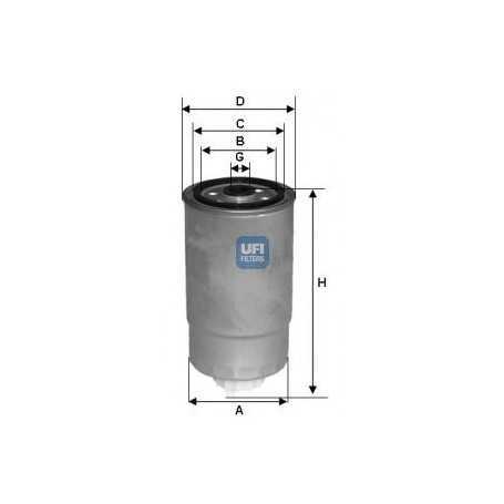 Código de filtro de combustible UFI 24.H2O.05