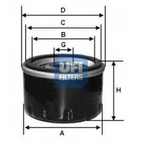 Buy UFI oil filter code 23.114.01 auto parts shop online at best price