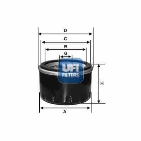 Código de filtro de aceite UFI 23.565.00