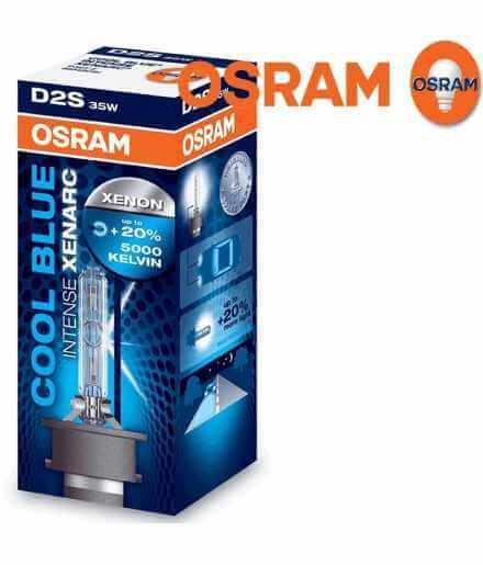 OSRAM XENARC COOL BLUE INTENSE D2S Lámpara para proyector de xenón 66240CBI 20% más de luz - Paquete individual