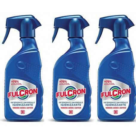 Fulcron Detergente Universale Igienizzante rimuove germi e batteri 3 FLACONI