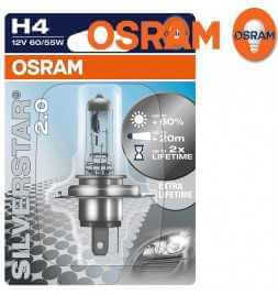 OSRAM SILVERSTAR 2.0 H4 Halogenprojektorlampe 64193SV2-01B + 60% mehr Licht - Einzelblister