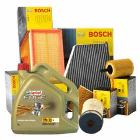 Service Series 7 730 d KW 155 10/2002 with 3 BOSCH Filters 450906457 1457429252 1457433589 5LT 5w30 Castrol Edge LL04